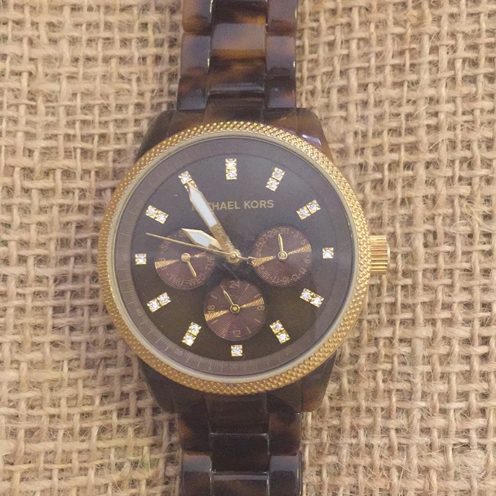 Michael Kors tortoise band watch
